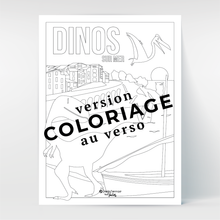 Charger l&#39;image dans la galerie, Hello Terroir Dinosaures à Banyuls - Poster au recto, coloriage au verso - Vue coloriage
